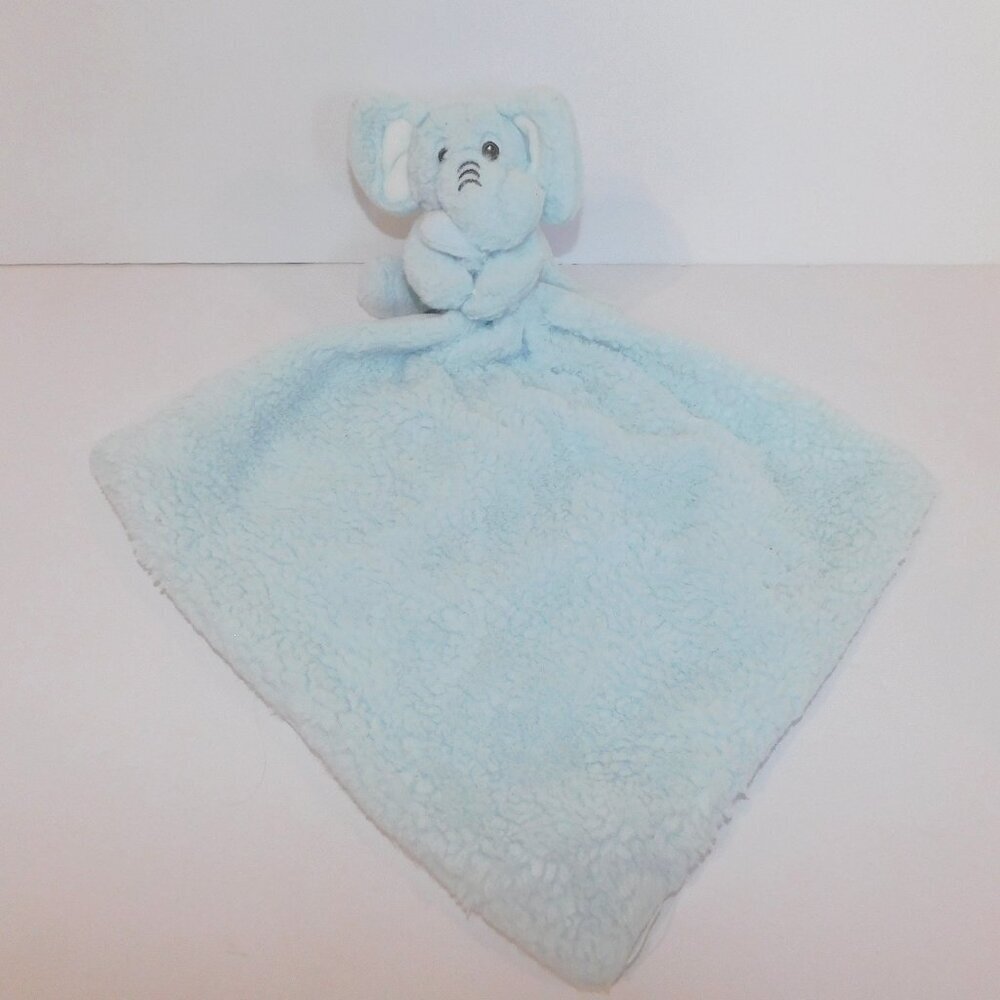 Kellytoy Plush Blue Elephant Rattle Security Blanket Baby Lovey Nunu Soother
